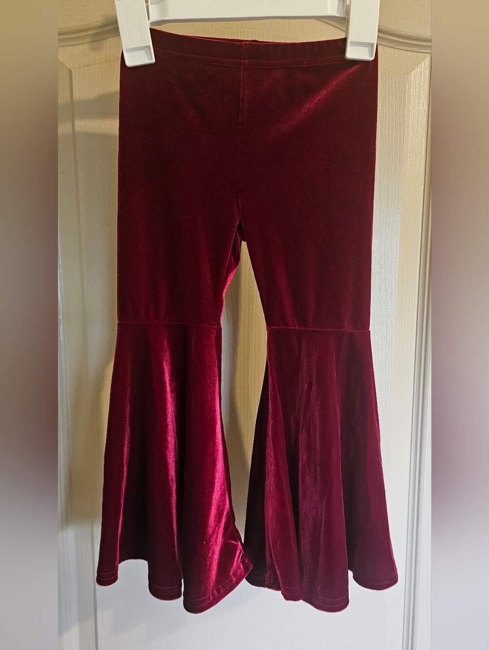 2T Toddler Fancy Festive Red Velvet Flare Pants Great For Christmas